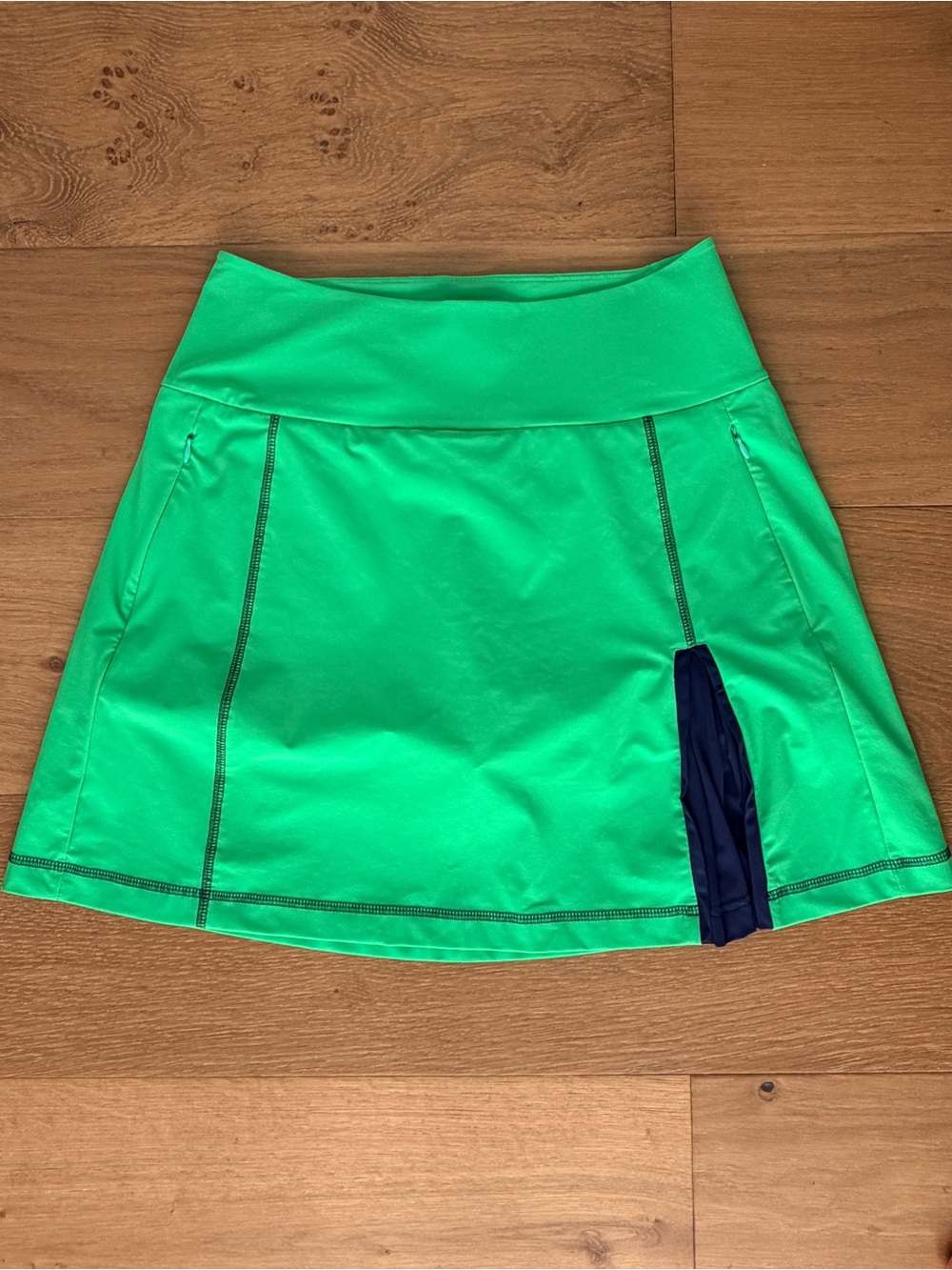 NWOT KINONA Pleated Golf Tennis Athletic Skort Green Navy Breathable Performance